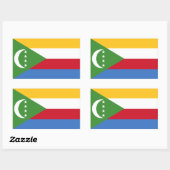 Sticker Rectangulaire Drapeau comorien, Drapeau des Comores (Feuille)
