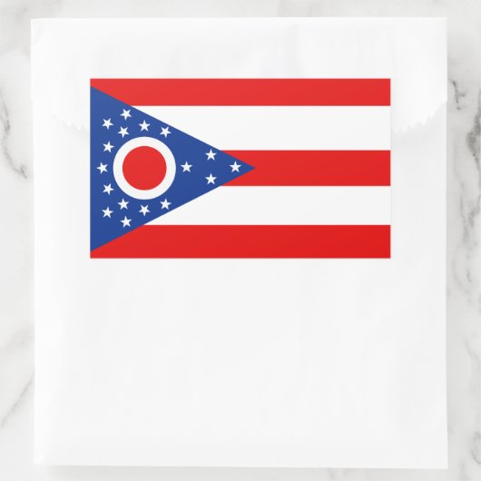 Sticker Rectangulaire Drapeau complet de l'Ohio (Sac)