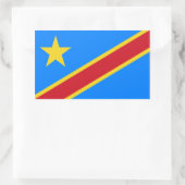 Sticker Rectangulaire Drapeau Congo/Congo Kinshasa. République démocrati (Sac)