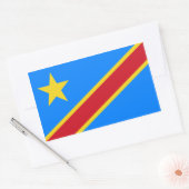 Sticker Rectangulaire Drapeau Congo/Congo Kinshasa. République démocrati (Enveloppe)