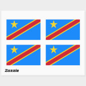 Sticker Rectangulaire Drapeau Congo Kinshasa (Feuille)