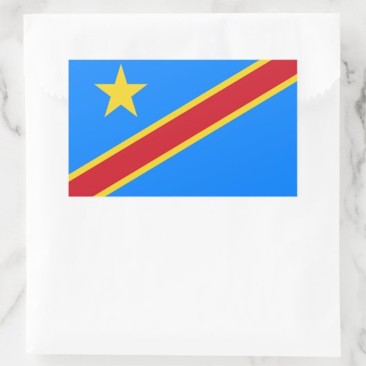 Sticker Rectangulaire Drapeau Congo Kinshasa (Sac)