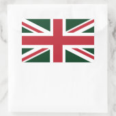 Sticker Rectangulaire Drapeau cool vert foncé rouge Union Jack britanniq (Sac)