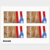 Sticker Rectangulaire Drapeau Coquito Portoricain (Feuille)