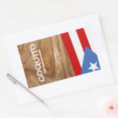 Sticker Rectangulaire Drapeau Coquito Portoricain (Enveloppe)