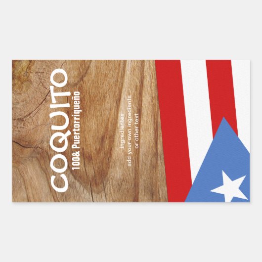 Sticker Rectangulaire Drapeau Coquito Puertorriqueno (Devant)
