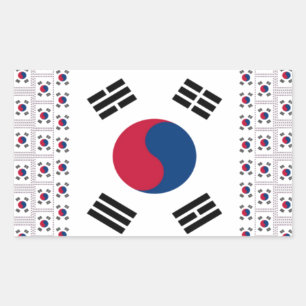 Sticker Rectangulaire Drapeau coréen diagonal magnifique : Un art infini