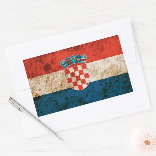Sticker Rectangulaire Drapeau croate robuste (Enveloppe)