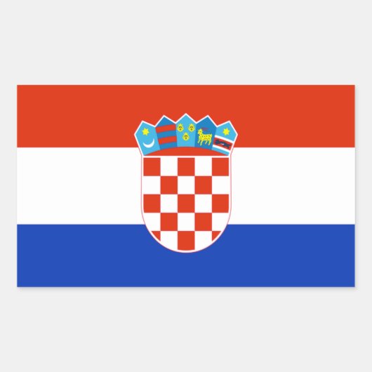 Sticker Rectangulaire Drapeau Croatie (Devant)