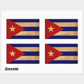 Sticker Rectangulaire Drapeau Cuba (Feuille)