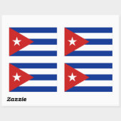 Sticker Rectangulaire Drapeau Cuba (Feuille)