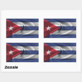 Sticker Rectangulaire Drapeau Cuba (Feuille)