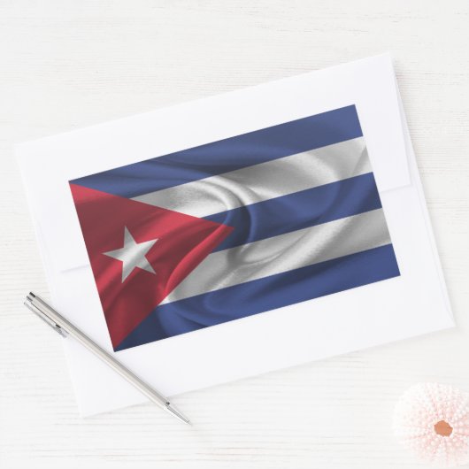 Sticker Rectangulaire Drapeau Cuba (Enveloppe)