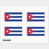 Sticker Rectangulaire Drapeau cubain (Feuille)