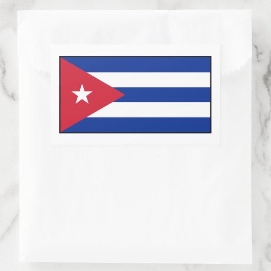 Sticker Rectangulaire Drapeau cubain (Sac)