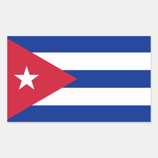 Sticker Rectangulaire Drapeau cubain, Drapeau de Cuba (Devant)
