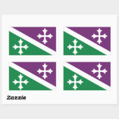Sticker Rectangulaire Drapeau d'Adjuntas, Porto Rico (Feuille)