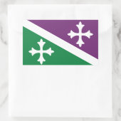Sticker Rectangulaire Drapeau d'Adjuntas, Porto Rico (Sac)