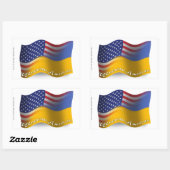 Sticker Rectangulaire Drapeau d'agitation ukrainien-américain (Feuille)