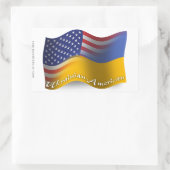 Sticker Rectangulaire Drapeau d'agitation ukrainien-américain (Sac)