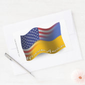 Sticker Rectangulaire Drapeau d'agitation ukrainien-américain (Enveloppe)
