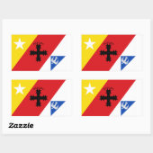 Sticker Rectangulaire Drapeau d'Aguada, Porto Rico (Feuille)