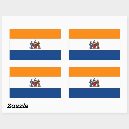 Sticker Rectangulaire Drapeau d'Albany, New York (Feuille)