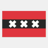Sticker Rectangulaire Drapeau d'Amsterdam, Pays-Bas (Devant)