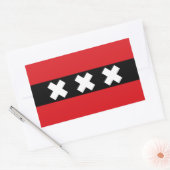 Sticker Rectangulaire Drapeau d'Amsterdam, Pays-Bas (Enveloppe)