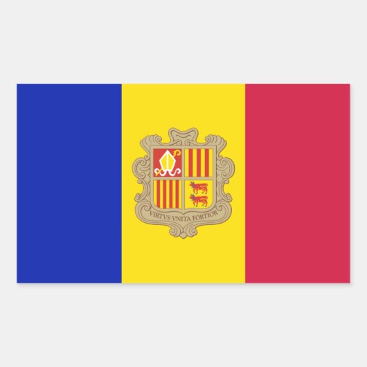 Sticker Rectangulaire drapeau d'Andorre (Devant)