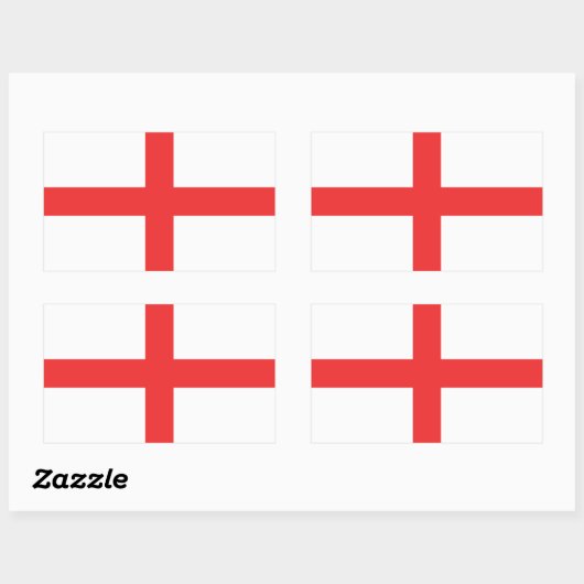 Sticker Rectangulaire Drapeau d'Angleterre (Feuille)