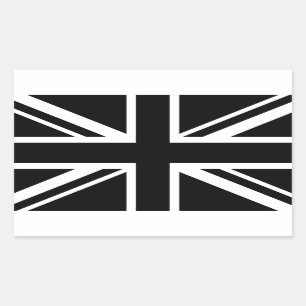 Sticker Rectangulaire Drapeau d'Angleterre noir blanc