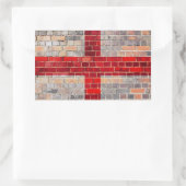 Sticker Rectangulaire Drapeau d'Angleterre sur un mur en brique (Sac)