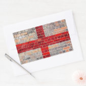 Sticker Rectangulaire Drapeau d'Angleterre sur un mur en brique (Enveloppe)