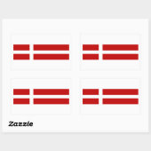 Sticker Rectangulaire Drapeau danois (Feuille)