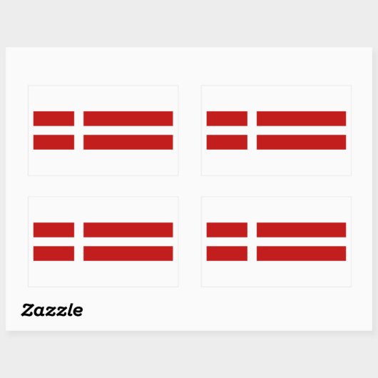 Sticker Rectangulaire Drapeau danois (Feuille)