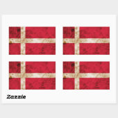 Sticker Rectangulaire Drapeau danois robuste (Feuille)