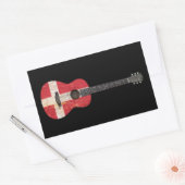 Sticker Rectangulaire Drapeau danois vieilli et usé Guitare acoustique,  (Enveloppe)