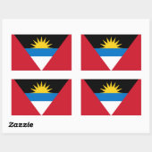 Sticker Rectangulaire Drapeau d'Antigua-et-Barbuda (Feuille)