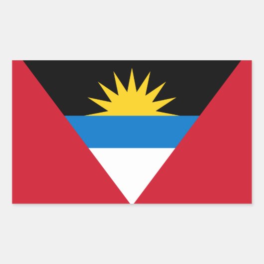 Sticker Rectangulaire Drapeau d'Antigua-et-Barbuda (Devant)