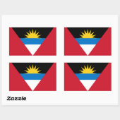 Sticker Rectangulaire Drapeau d'Antigua-et-Barbuda (Antiguais/Barbudan) (Feuille)