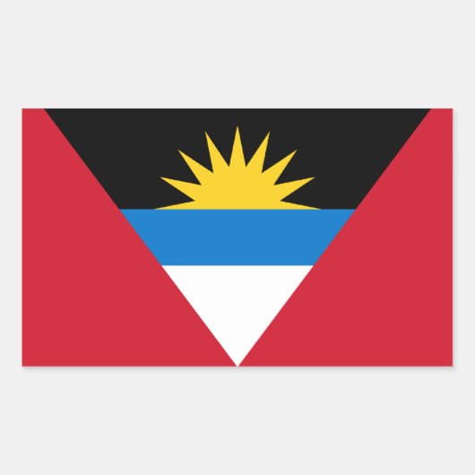 Sticker Rectangulaire Drapeau d'Antigua-et-Barbuda (Antiguais/Barbudan) (Devant)