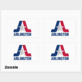 Sticker Rectangulaire Drapeau d'Arlington, Texas (Feuille)