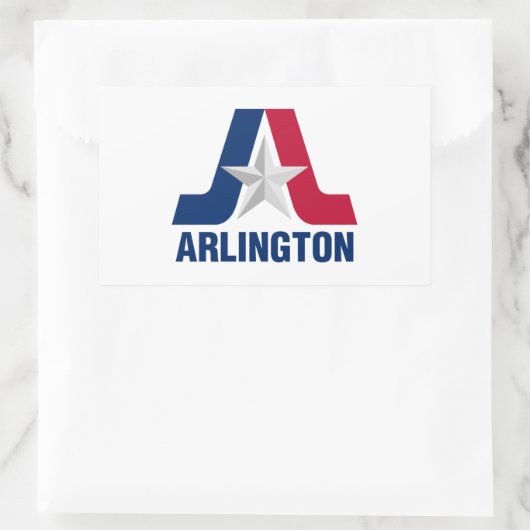 Sticker Rectangulaire Drapeau d'Arlington, Texas (Sac)