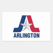Sticker Rectangulaire Drapeau d'Arlington, Texas (Devant)