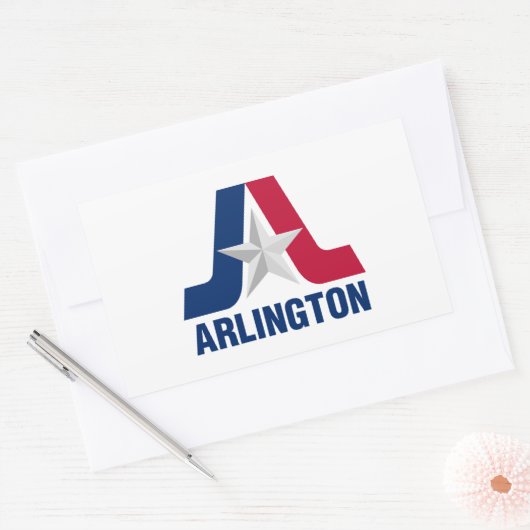 Sticker Rectangulaire Drapeau d'Arlington, Texas (Enveloppe)