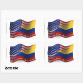 Sticker Rectangulaire Drapeau d'armure colombienne-américaine (Feuille)