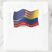 Sticker Rectangulaire Drapeau d'armure colombienne-américaine (Sac)