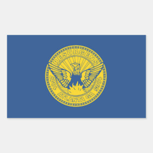 Sticker Rectangulaire Drapeau d'Atlanta, Géorgie