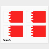 Sticker Rectangulaire Drapeau de Bahreïn QUATRE (Feuille)